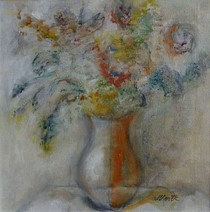 Svatební kytice, olej 42x42
