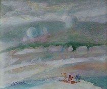 V mlze, olej 26x30