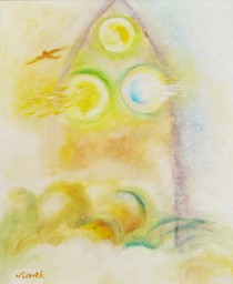 Chrámové okno, olej - plátno 30x25